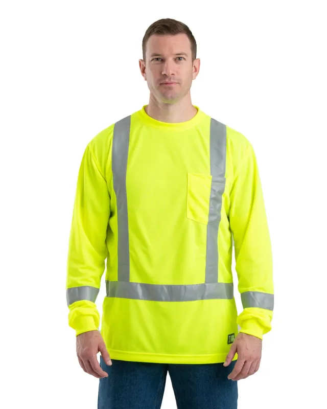 Berne Men's Hi-Vis Class 3 Performance Long Sleeve Pocket T-Shirt — view 2