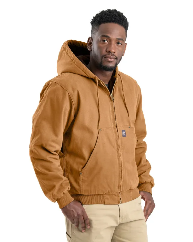 Berne Men's Highland Washed Cotton Duck Hooded Jacket — view 4