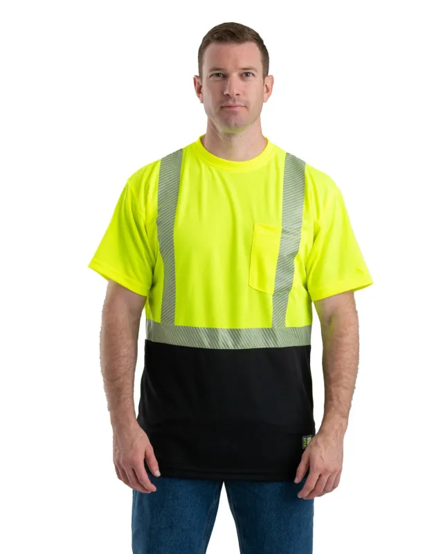 Berne Unisex Hi-Vis Class 2 Color Blocked Pocket T-Shirt — view 2