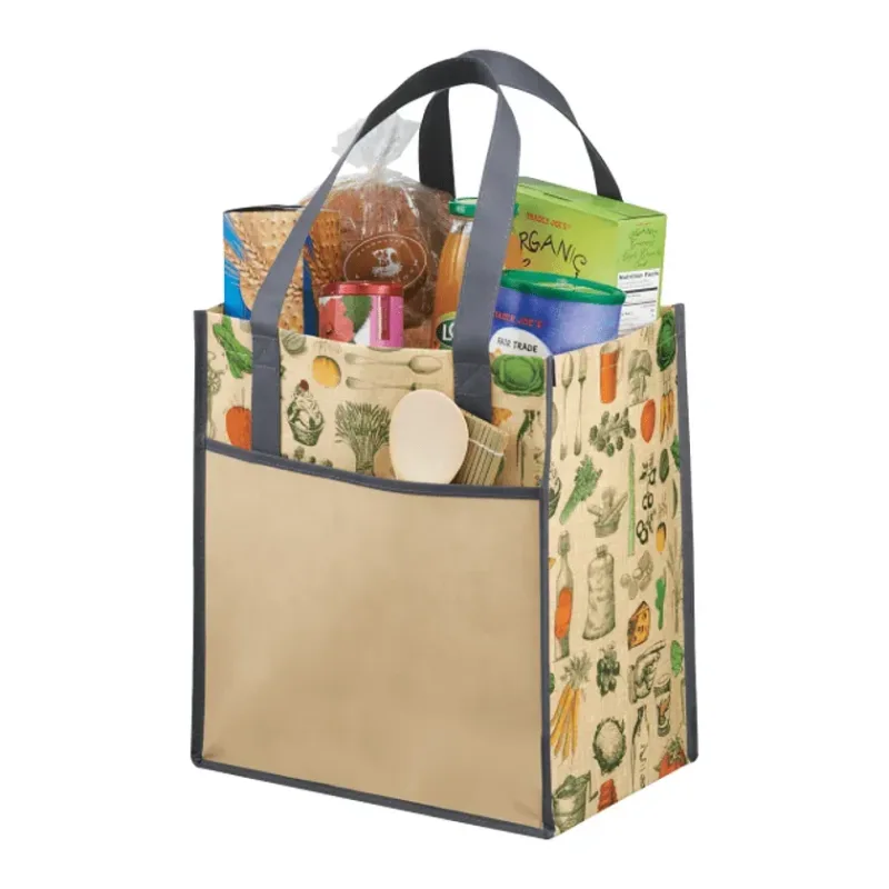 Big Grocery Vintage Laminated Non-Woven Tote — view 3