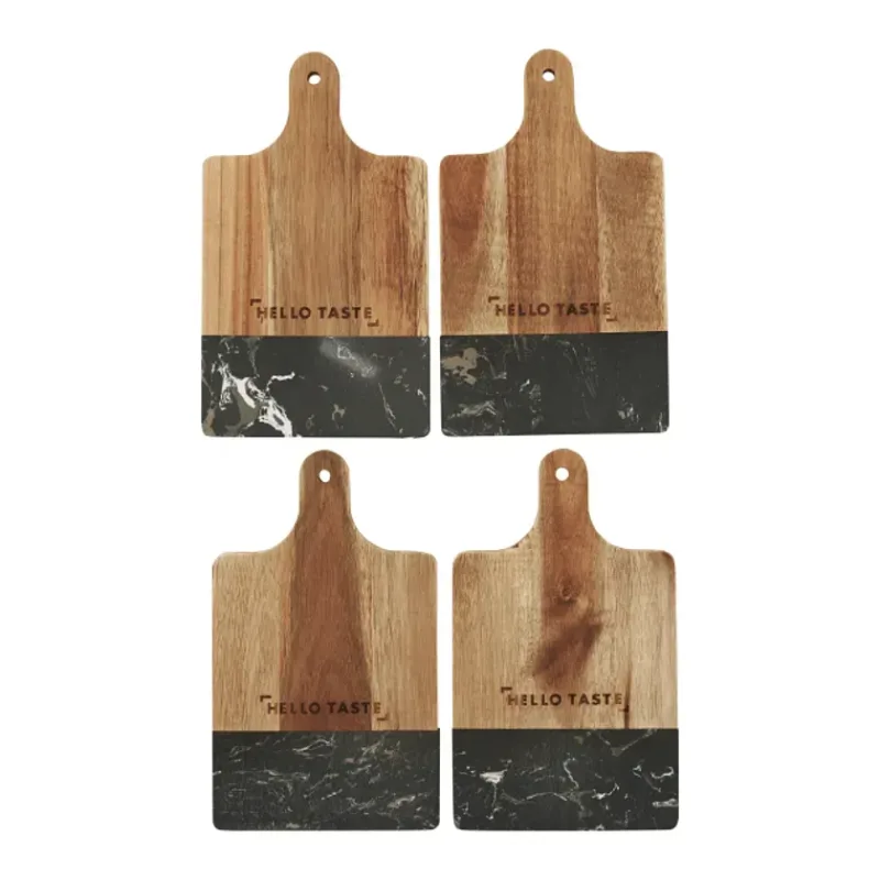 Custom Branded Black Marble and Wood Cutting Board — view 5