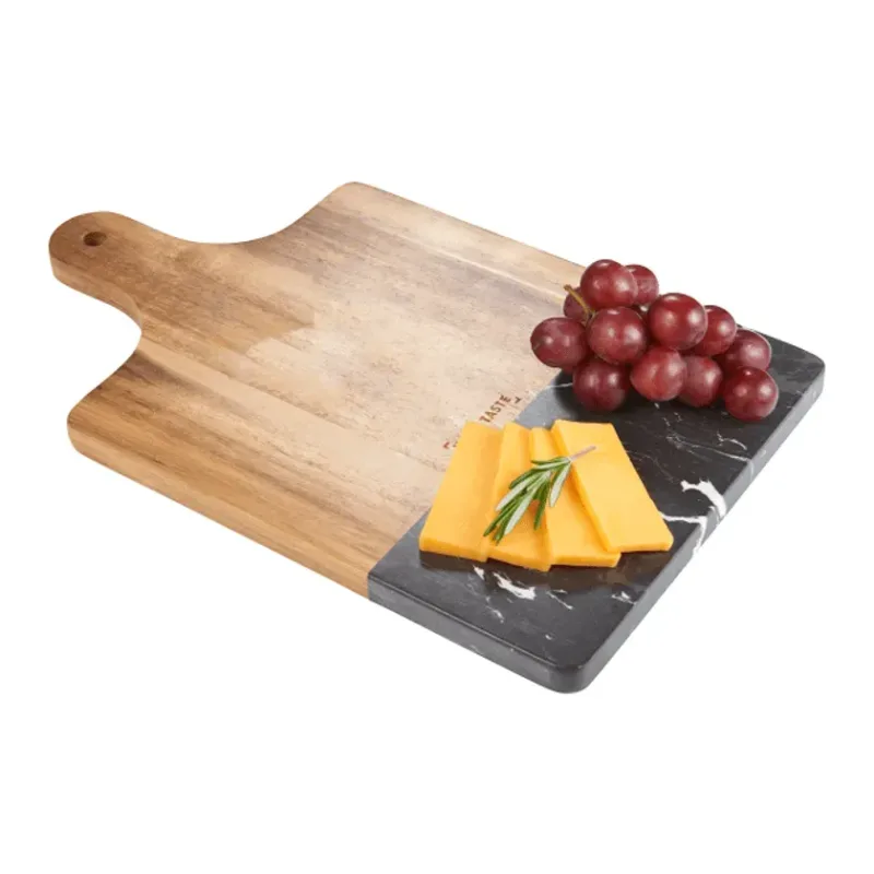 Custom Branded Black Marble and Wood Cutting Board — view 7