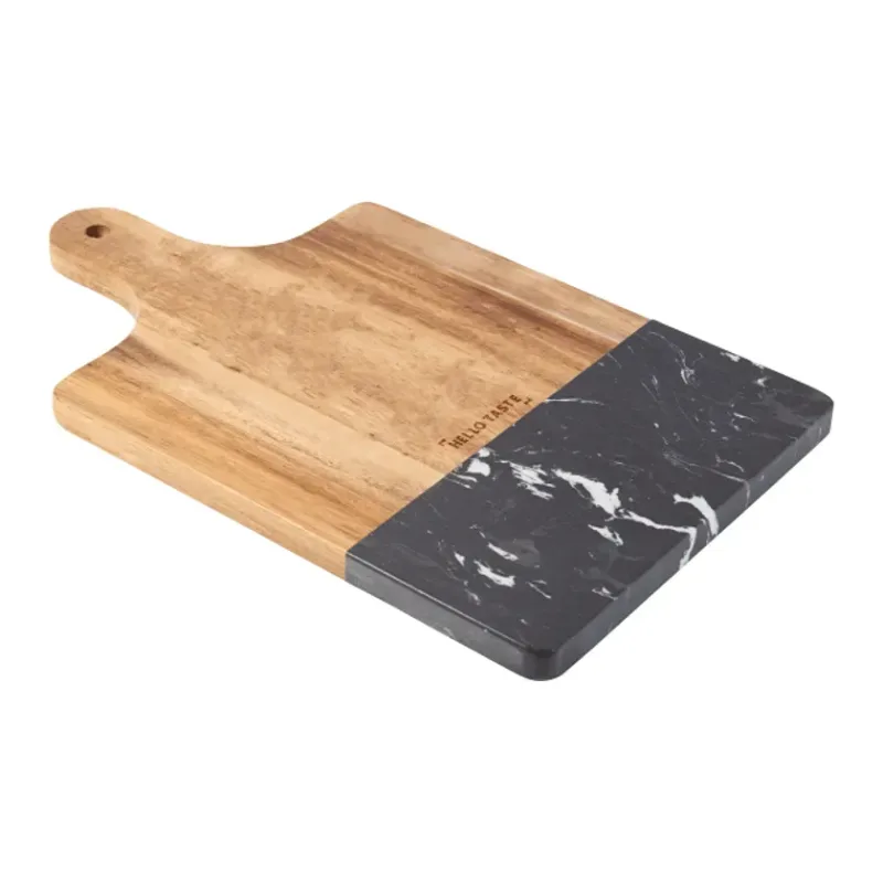 Custom Branded Black Marble and Wood Cutting Board — view 8