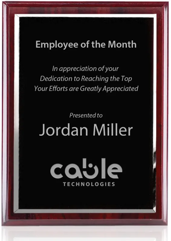 Custom Engraved Blackwell Mirror Plaque — view 4