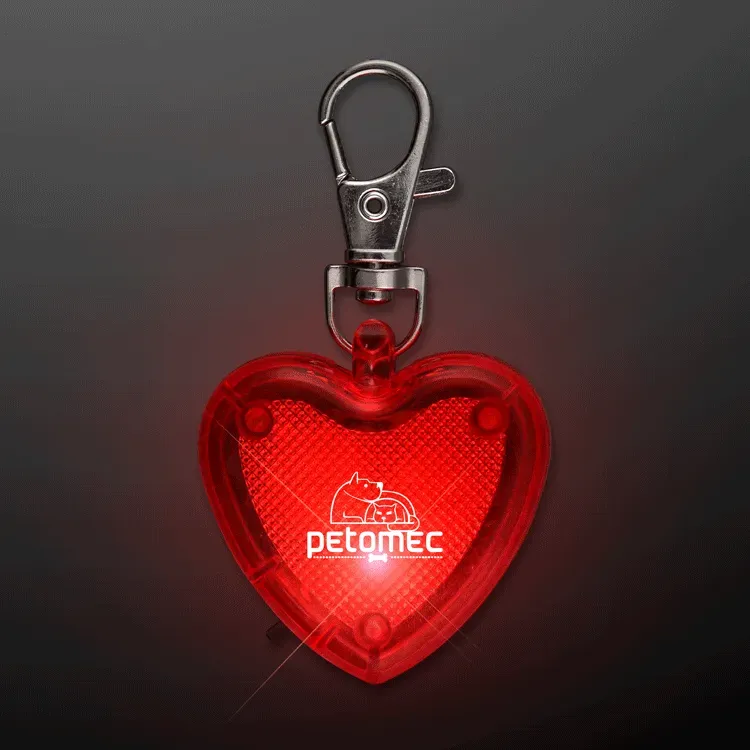 Blinking Heart Dog Light and Keychain