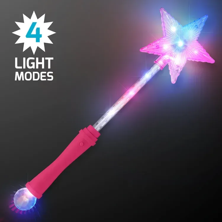 Blinky Super Star Wands, Opaque Pink Handle — view 2