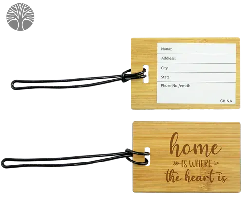 Custom Bamboo Luggage Tag