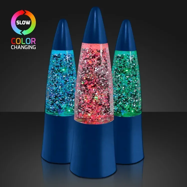 Blue LED Glitter Lamp — view 2