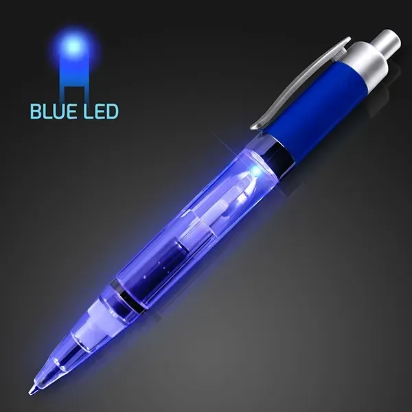 Blue Light Up Plastic Pen — view 2