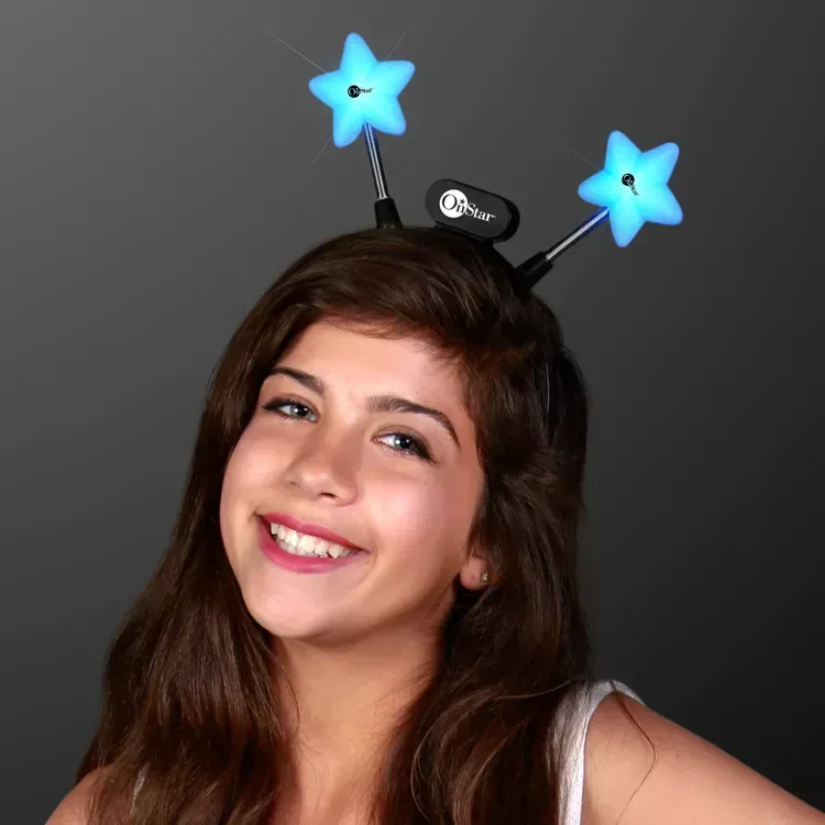 Blue Star Light Up Head Boppers — view 3