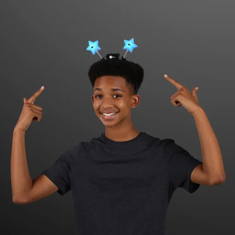 Blue Star Light Up Head Boppers — view 4