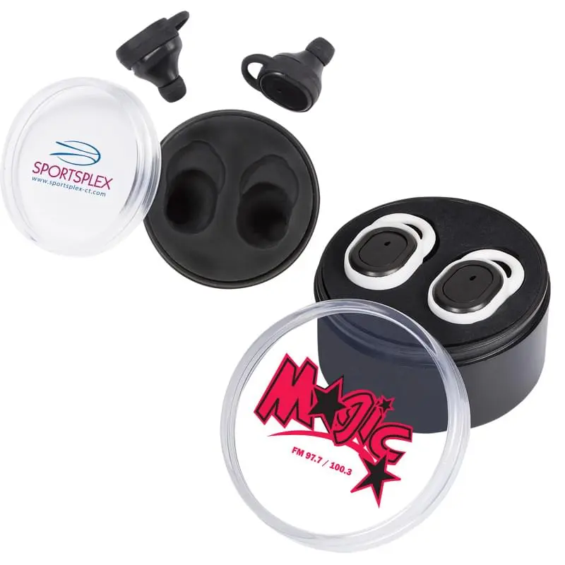 Bluetooth In-Ear Buds in Round Case