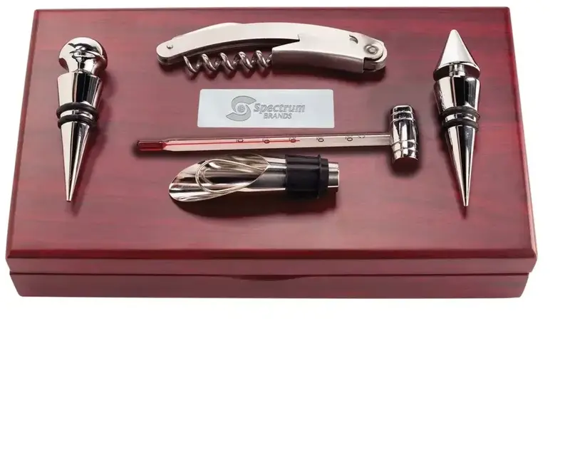 Premium Rosewood Wine Accessory Gift Set with Personalized Engraving