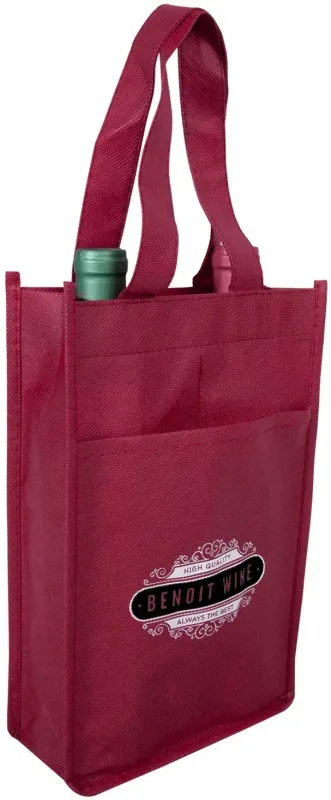 Personalized Non-Woven Logo Wine Bag - Holds 2 Bottles — view 2