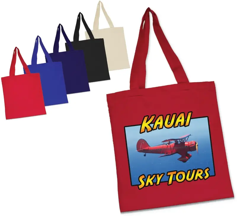 Custom Kauai Tote Bag - Vibrant Full Color Logo Print - Eco-Friendly Retail Tote Solutions