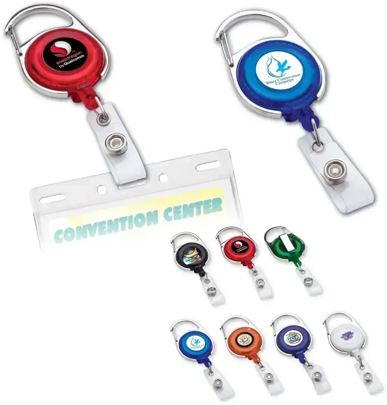 Customizable Magic Badge Holder with Epoxy Dome Logo - Promotional Retractable Badge Solutions