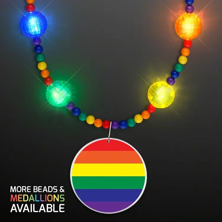 Bright Beads Rainbow Party Necklace with Medallion — view 2