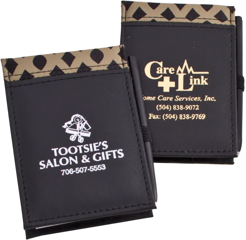Personalized Logo Bronze Weave Notebook & Pen Set — view 3