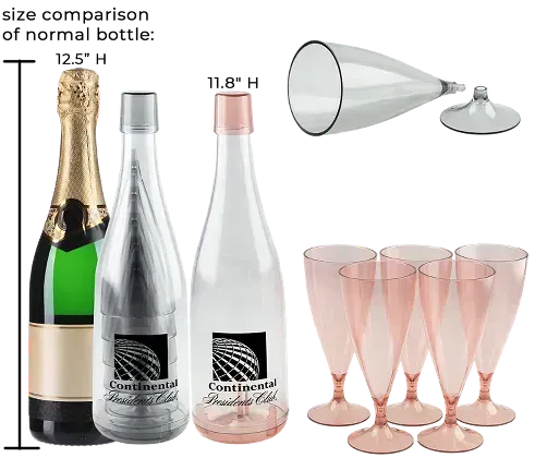 Custom Bubbly Reusable Champagne Flutes Set