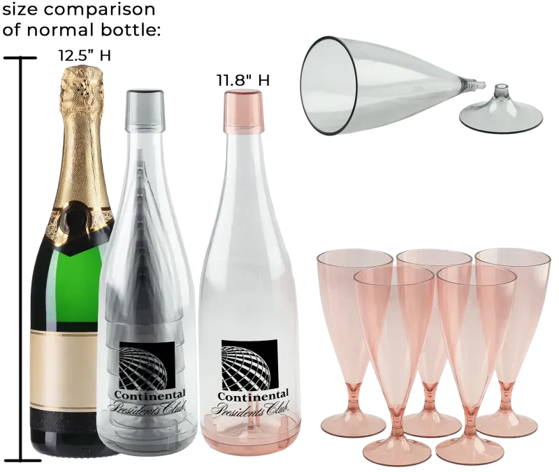 Custom Bubbly Reusable Champagne Flutes Set — view 3