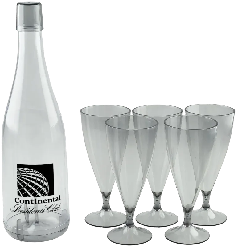 Custom Bubbly Reusable Champagne Flutes Set — view 4