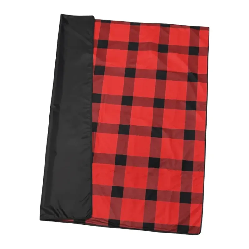 Personalized Buffalo Plaid Fleece Picnic Blanket — view 2