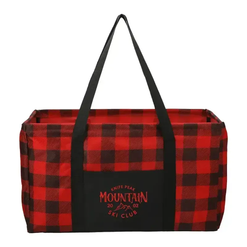 Personalized Buffalo Plaid Utility Tote