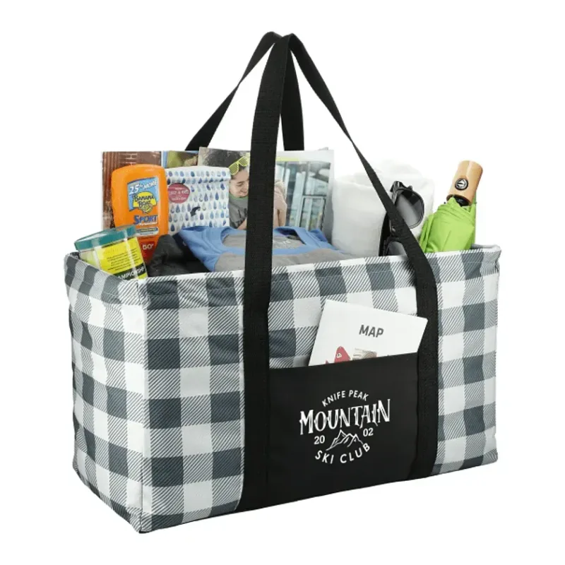 Personalized Buffalo Plaid Utility Tote — view 14