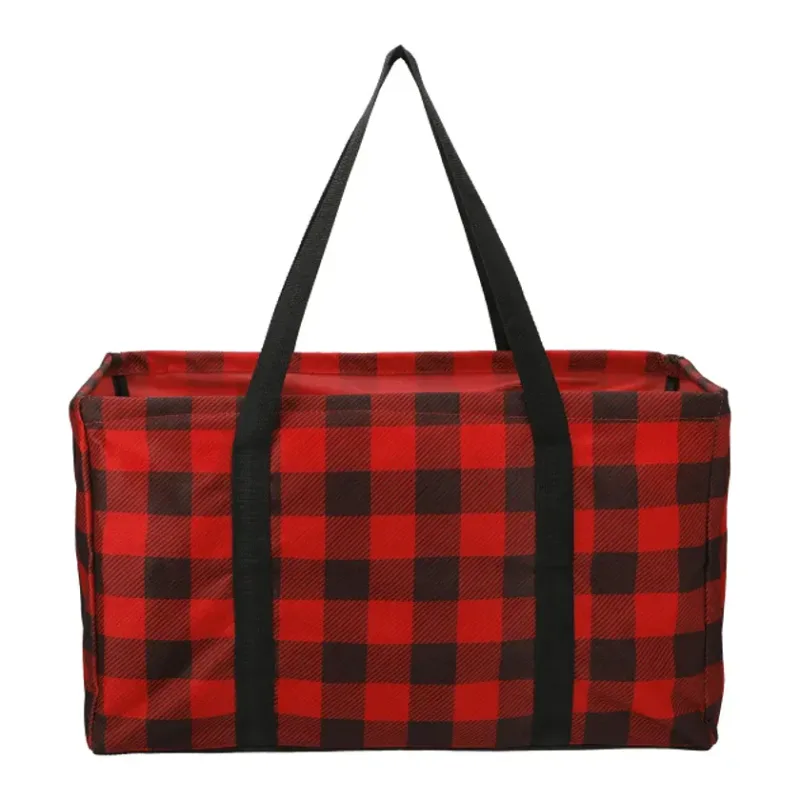 Personalized Buffalo Plaid Utility Tote — view 2