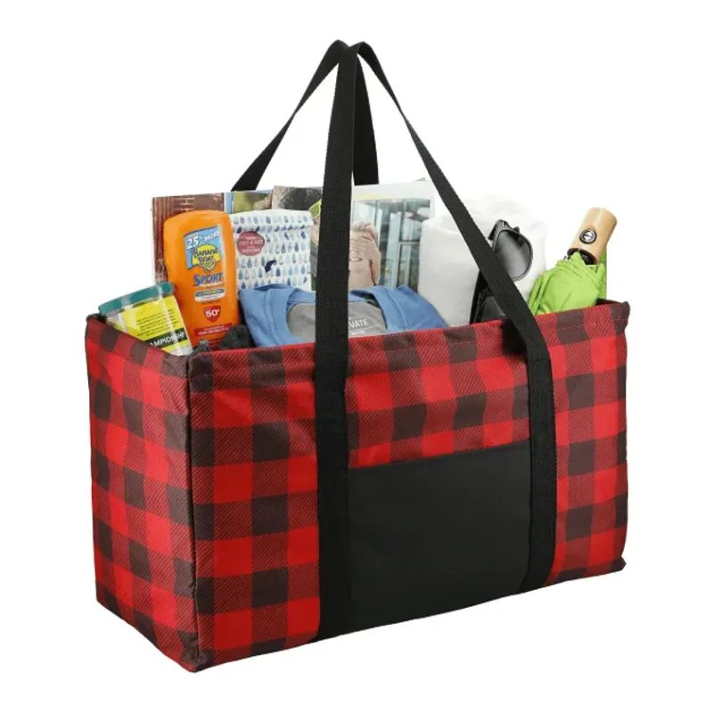 Personalized Buffalo Plaid Utility Tote — view 4
