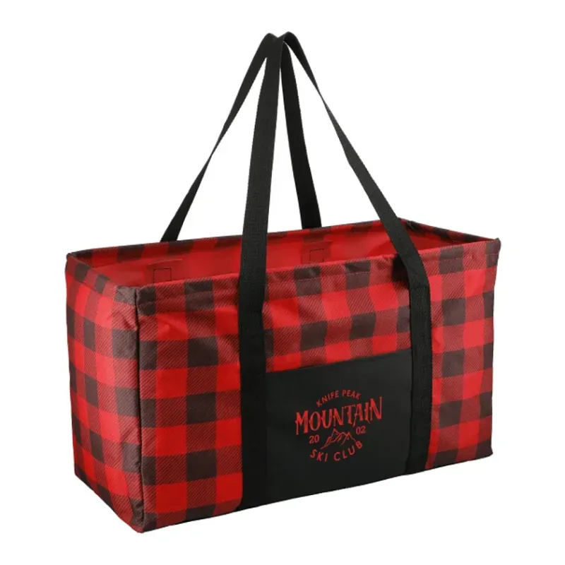 Personalized Buffalo Plaid Utility Tote — view 6