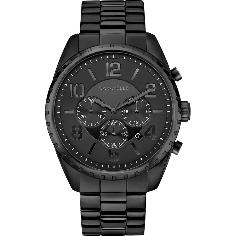 Bulova 45B150 Caravelle Men's Black Stainless Steel Chronograph Watch