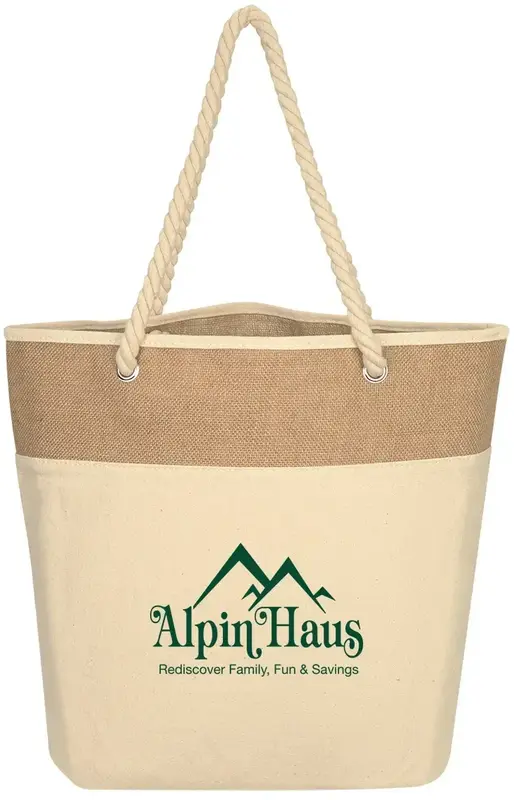 Promotional Burlap Rope Tote Bag