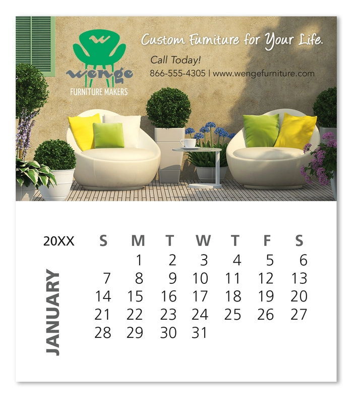 Custom Business Card Magnet with 12-Sheet Calendar