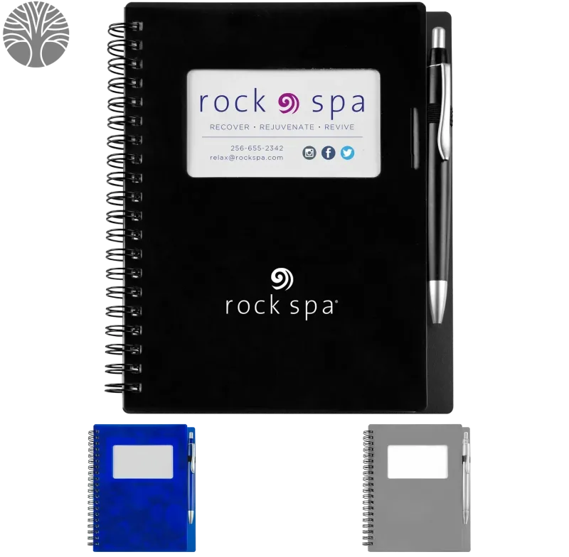Custom EcoStone Notebook with Business Card Slot — view 4