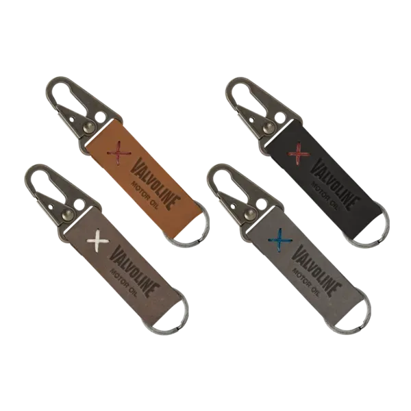 Busker Leather Keychain with Antique Nickel Carabiner