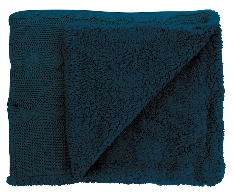 Custom Cable Knit Sherpa Blanket — view 2