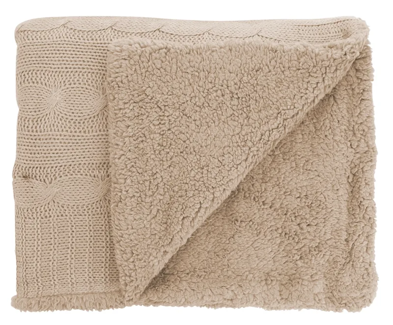 Custom Cable Knit Sherpa Blanket — view 3