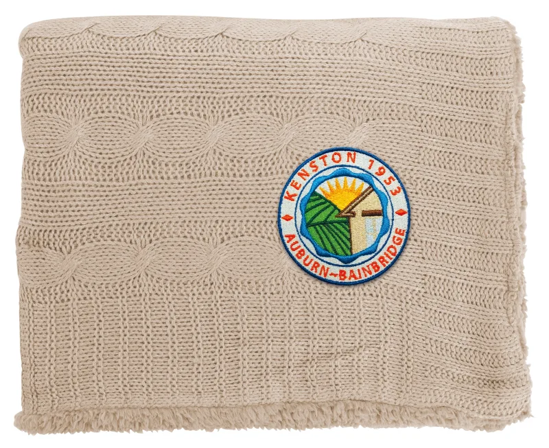 Custom Cable Knit Sherpa Blanket — view 4
