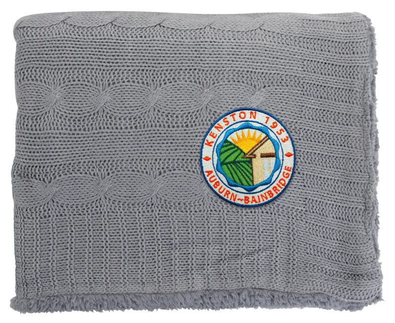 Custom Cable Knit Sherpa Blanket — view 5