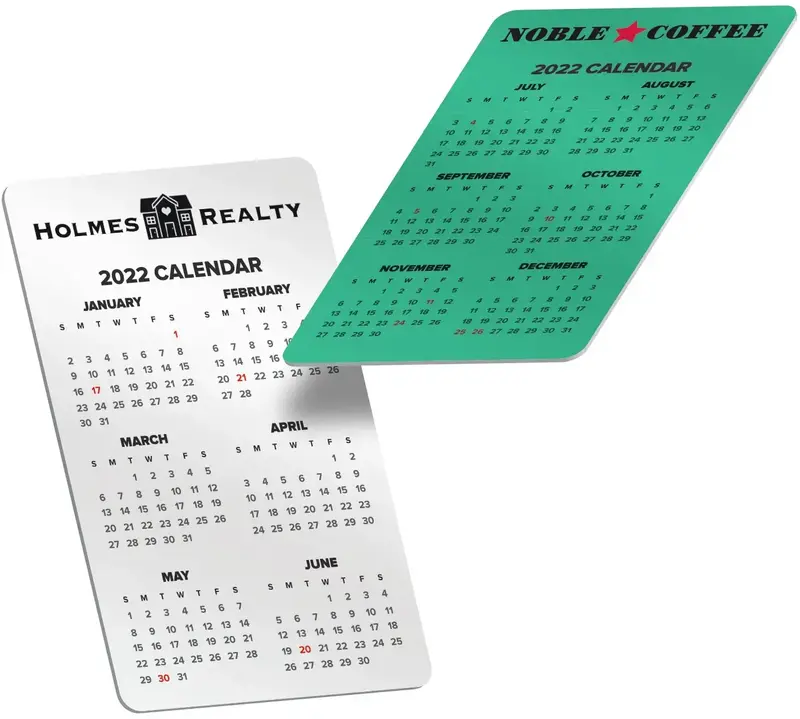 Customized Wallet Calendar Cards