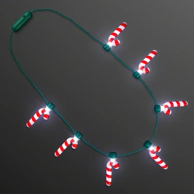 Candy Cane Lights Christmas Party Necklace — view 3