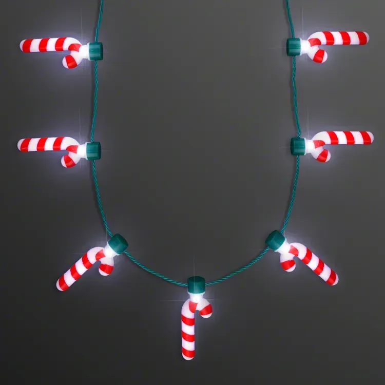 Candy Cane Lights Christmas Party Necklace — view 4