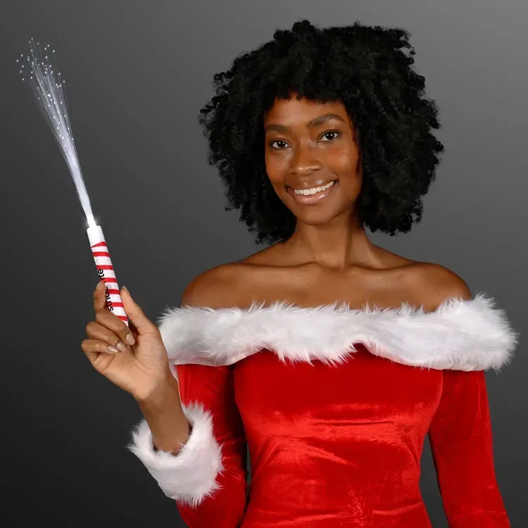 Candy Cane Wands, Fiber Optic White Lights — view 2
