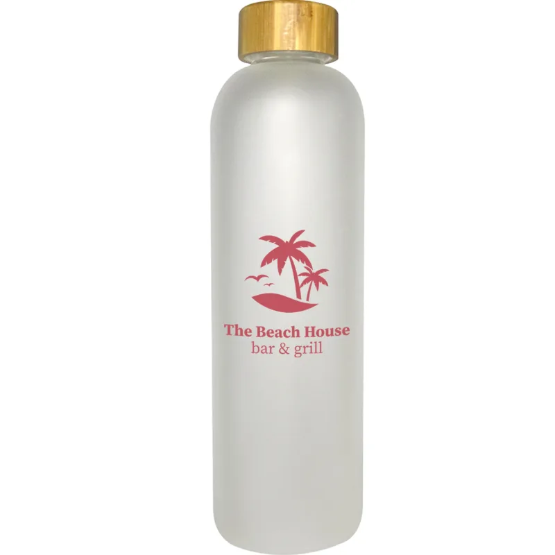 CANTON 1000 ML. (33.8 FL. OZ.) GLASS BOTTLE WITH BAMBOO LID — view 4