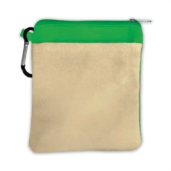 Canvas Zipper Pouch with Carabiner — view 2