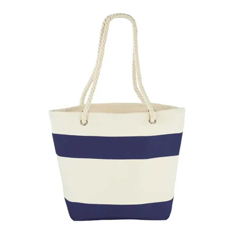Capri Stripes 12oz Cotton Canvas Shopper Tote — view 2