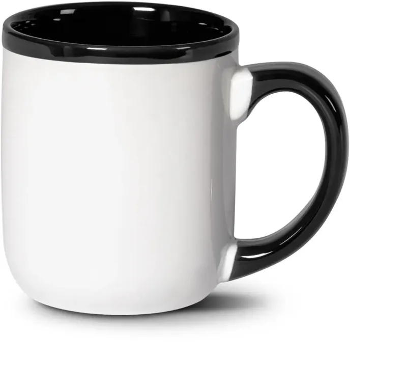 16oz Custom White-Black Ceramic Coffee Mug  — view 4