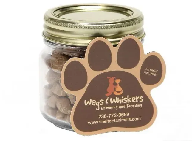 Cat Treats in Half Pint Jar w/ Paw Magnet