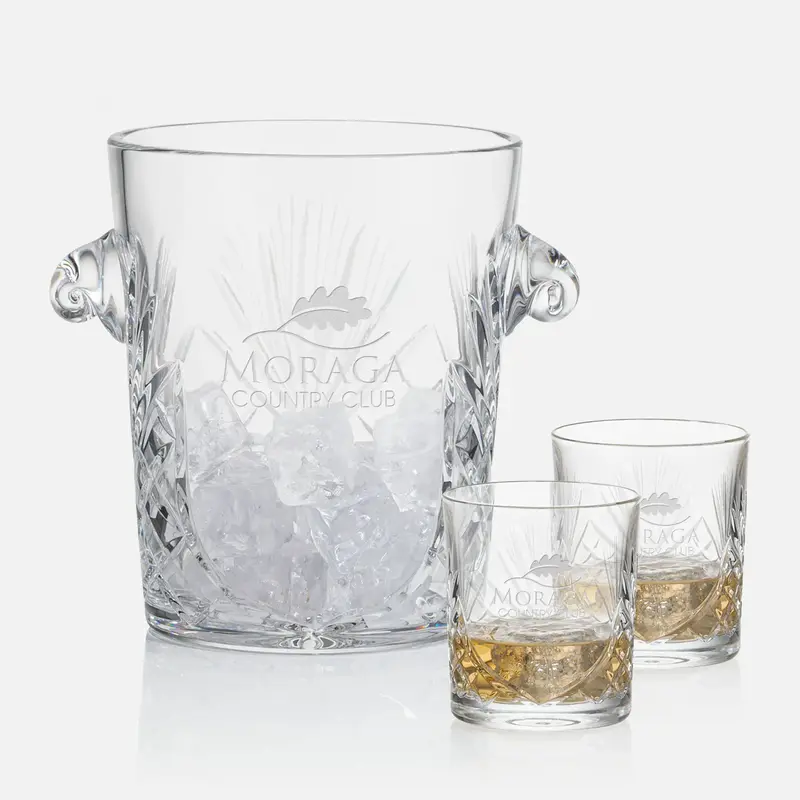 Premium Engraved Crystal Ice Bucket for Corporate Gifts